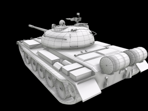 tank t55 main battle tanks low-poly Modelo 3D