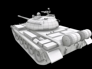 tank t55 main battle tanks low-poly 3D Model
