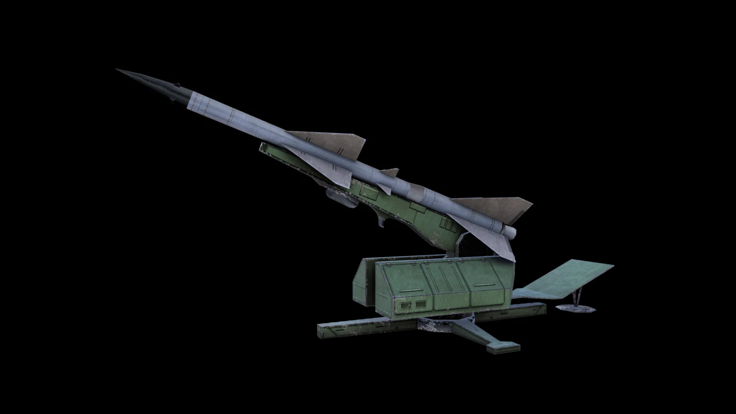 s75 sam-2 anti aircraft missile launcher low-poly 3D Model .c4d .max .obj .3ds .fbx .stl .blend 