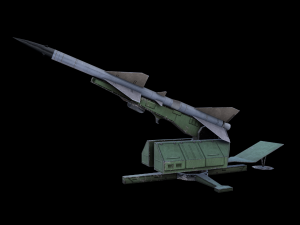s75 sam-2 anti aircraft missile launcher low-poly 3D Model