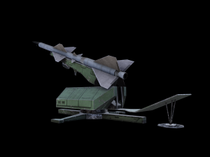 s75 sam-2 anti aircraft missile launcher low-poly 3D Модель