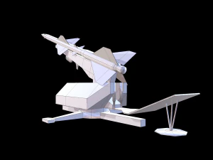 s75 sam-2 anti aircraft missile launcher low-poly 3D Model