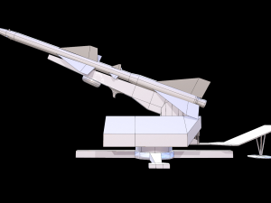 s75 sam-2 anti aircraft missile launcher low-poly 3D Модель