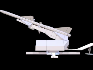 s75 sam-2 anti aircraft missile launcher low-poly 3D Model