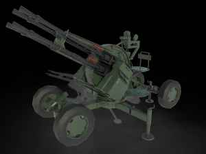 Pacote militar 3d zpu lan&ccedil;ador de foguetes artilharia de m&iacute;sseis azp low-poly Modelo 3D