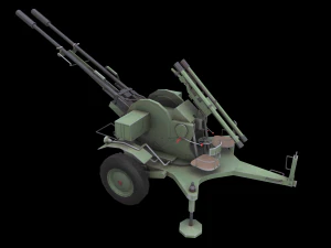 Pacote militar 3d zpu lan&ccedil;ador de foguetes artilharia de m&iacute;sseis azp low-poly Modelo 3D