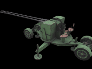 3d military package zpu rocket launcher missile artillery azp low-poly Modello 3D
