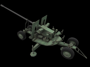 3d military package zpu rocket launcher missile artillery azp low-poly Modello 3D