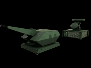 3d military package zpu rocket launcher missile artillery azp low-poly Modello 3D