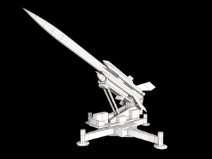 3d military package zpu rocket launcher missile artillery azp low-poly Modello 3D