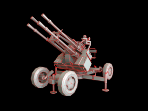 3d military package zpu rocket launcher missile artillery azp low-poly Modello 3D