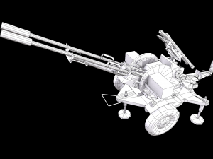 3d military package zpu rocket launcher missile artillery azp low-poly Modello 3D