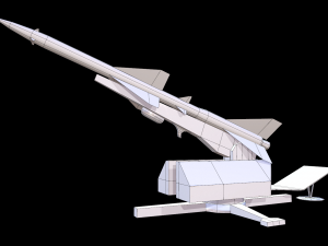 3d military package zpu rocket launcher missile artillery azp low-poly Modello 3D