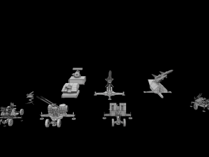 3d military package zpu rocket launcher missile artillery azp low-poly Modello 3D