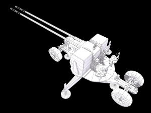 3d military package zpu rocket launcher missile artillery azp low-poly Modello 3D