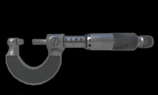 micrometer and calipers physics low-poly 3D Model .c4d .max .obj .3ds .fbx .stl .blend 