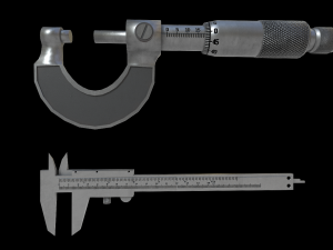 micrometer and calipers physics low-poly 3D Model