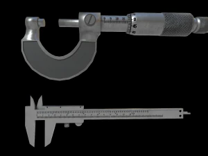 micrometer and calipers physics low-poly 3D Model