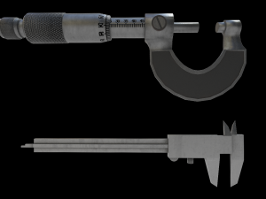 micrometer and calipers physics low-poly 3D Model