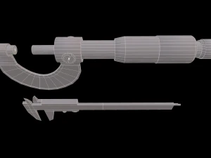 micrometer and calipers physics low-poly 3D Model