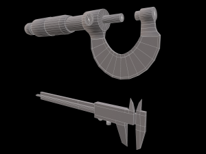 micrometer and calipers physics low-poly 3D Model
