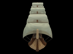 sailing ship - watercraft - pirate of caribbean - fluyt low-poly 3D मॉडल