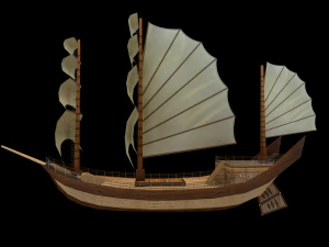 veleiro - embarca&ccedil;&atilde;o - pirata do Caribe - fluyt low-poly Modelo 3D