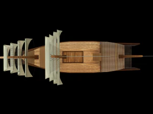 veleiro - embarca&ccedil;&atilde;o - pirata do Caribe - fluyt low-poly Modelo 3D