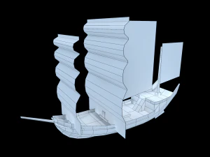veleiro - embarca&ccedil;&atilde;o - pirata do Caribe - fluyt low-poly Modelo 3D