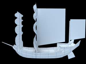 sailing ship - watercraft - pirate of caribbean - fluyt low-poly Modelo 3D