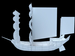 veleiro - embarca&ccedil;&atilde;o - pirata do Caribe - fluyt low-poly Modelo 3D