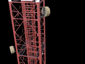 tower signal telecommunication bts provider low-poly 3D Model