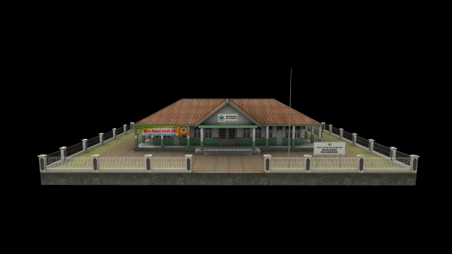health center or hospital or puskesmas low-poly 3D 모델 .c4d .max .obj .3ds .fbx .stl .blend 