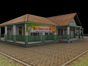 health center or hospital or puskesmas low-poly 3D 모델