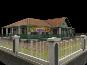 health center or hospital or puskesmas low-poly 3D 모델