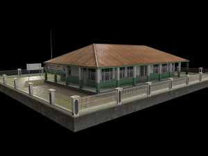 health center or hospital or puskesmas low-poly 3D 모델