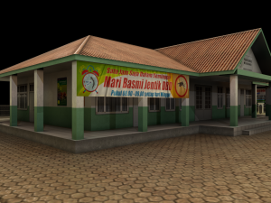 health center or hospital or puskesmas low-poly 3D 모델