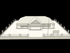 health center or hospital or puskesmas low-poly 3D 모델