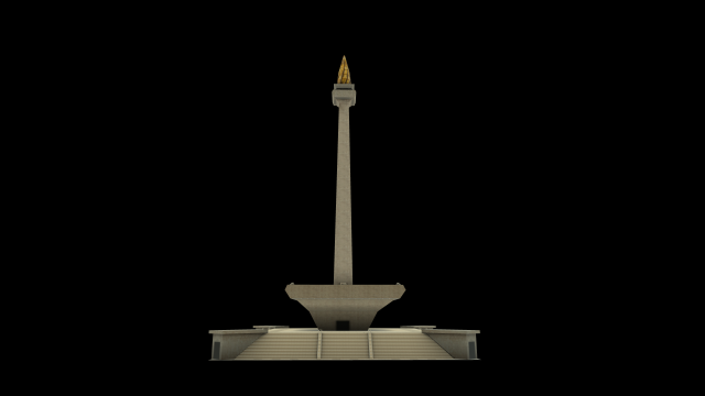 monas national monument indonesian country low-poly Modello 3D .c4d .max .obj .3ds .fbx .stl .blend 
