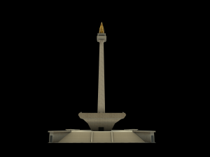 monas national monument indonesian country low-poly 3D Model