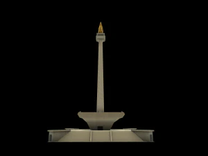 monument national de monas pays indon&eacute;sien low-poly Modèle 3D