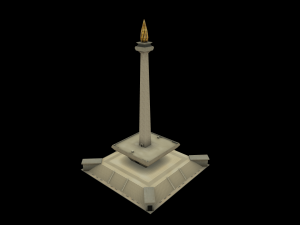 monas national monument indonesian country low-poly Modello 3D