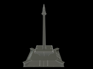 monas national monument indonesian country low-poly Modello 3D