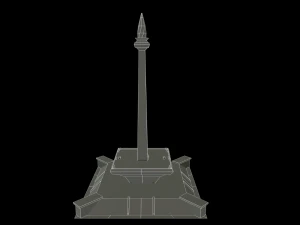 monas national monument indonesian country low-poly 3D Model