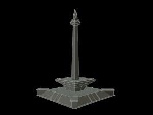 monas national monument indonesian country low-poly Modello 3D