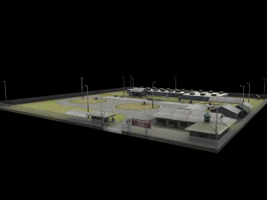 pertamina oil factory low-poly 3D Model