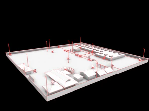 pertamina oil factory low-poly 3D Model