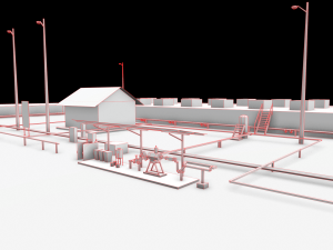 pertamina oil factory low-poly 3D 模型
