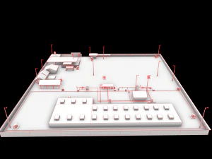 pertamina oil factory low-poly 3D Model