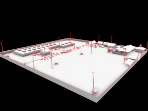 pertamina oil factory low-poly 3D Model